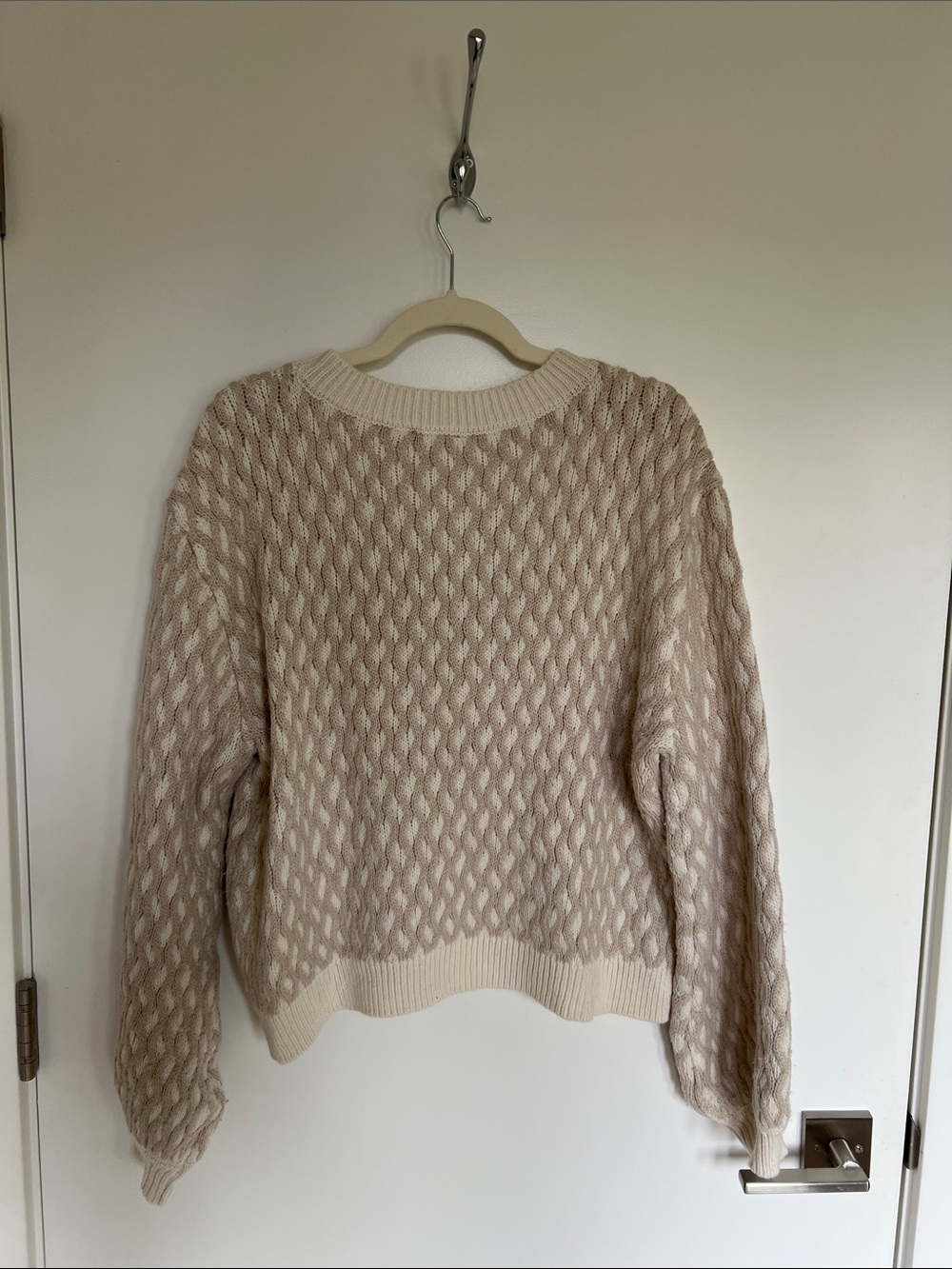 Dynamite Cream Cable Knit Crewneck Sweater - Picture 4 of 4